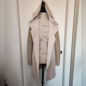 Tan Knit Hoodie Cardigan